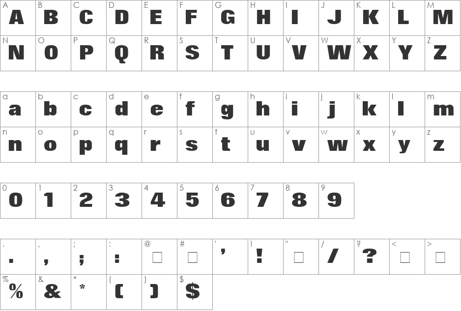 Surin Display SSi font character map preview