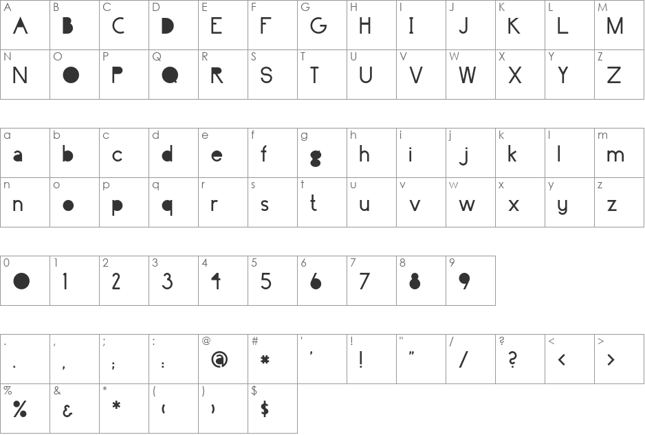 surrounding__.) unholy font character map preview