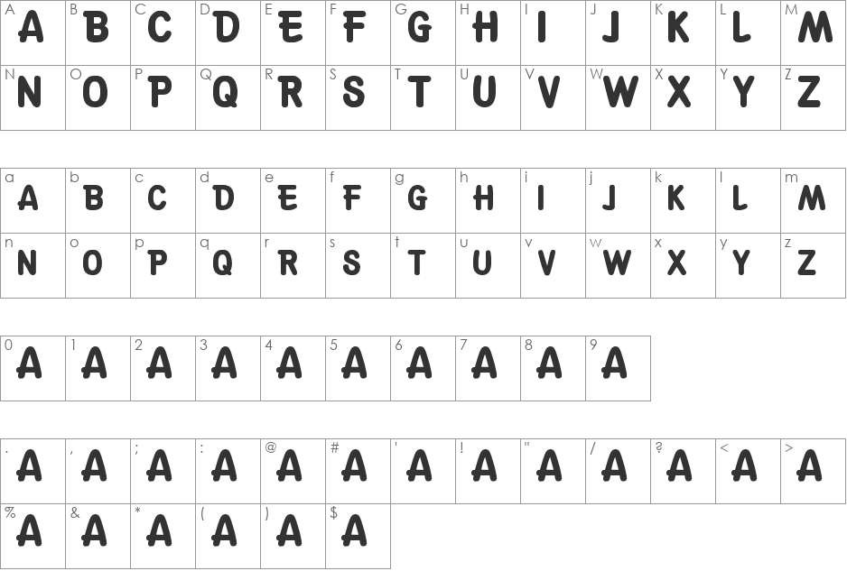 Suske & Wiske font character map preview