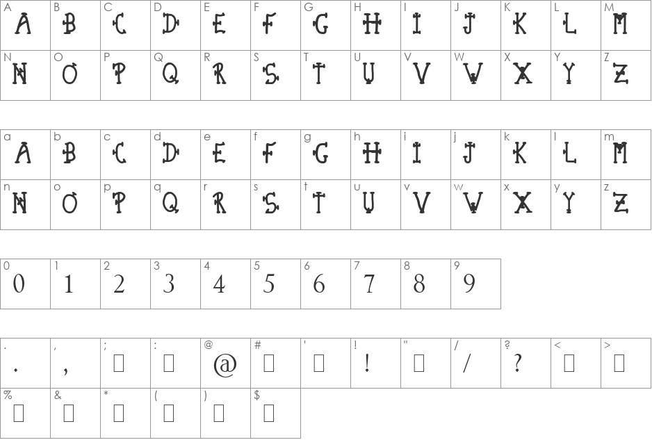 Suyog font character map preview