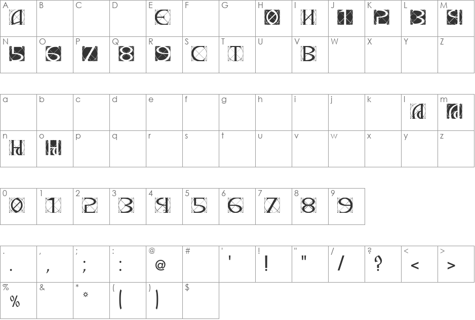 SVETI_SAVA font character map preview