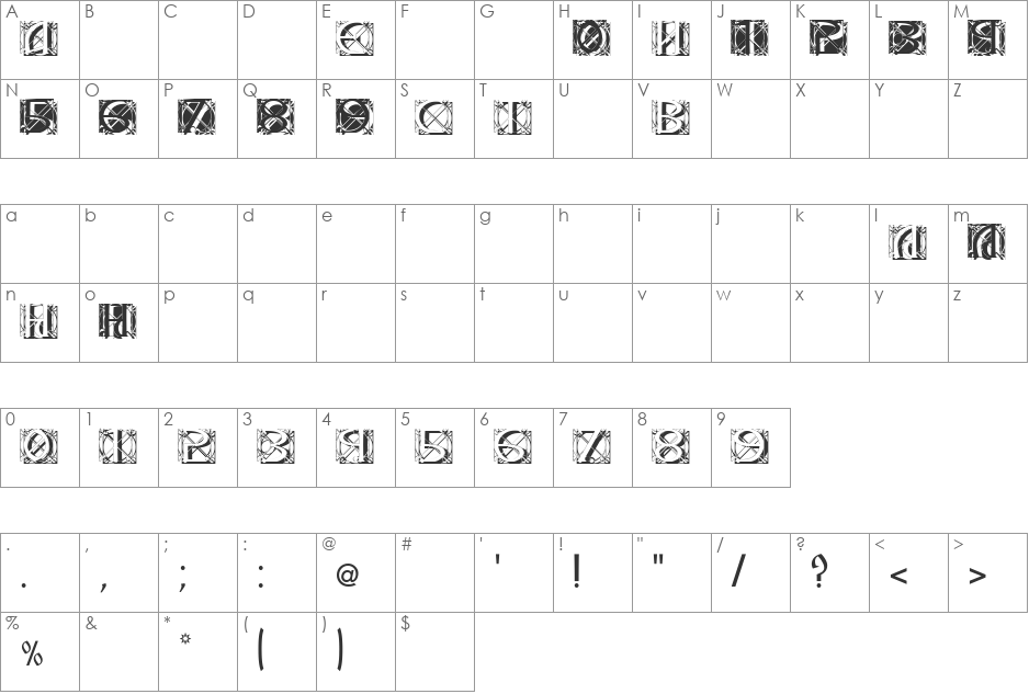 SVETI_SAVA3 font character map preview