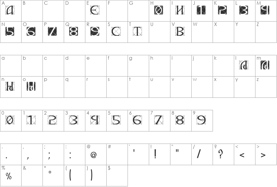 SVETI_SAVA4 font character map preview