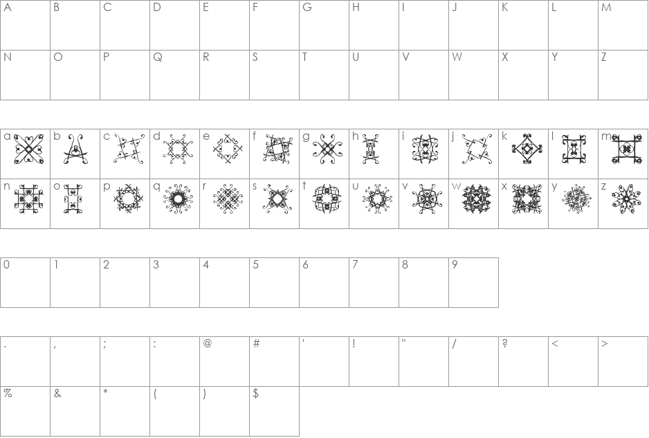 SVGfont 1 font character map preview