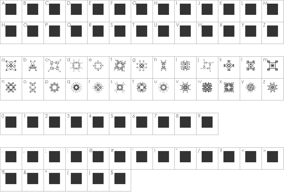 SVGfont 1 font character map preview