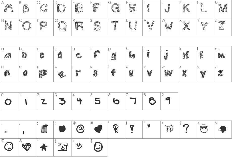 swag font character map preview