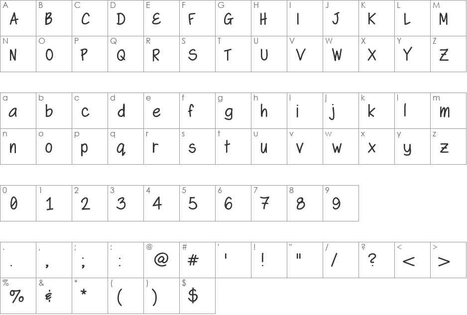 Swagger font character map preview