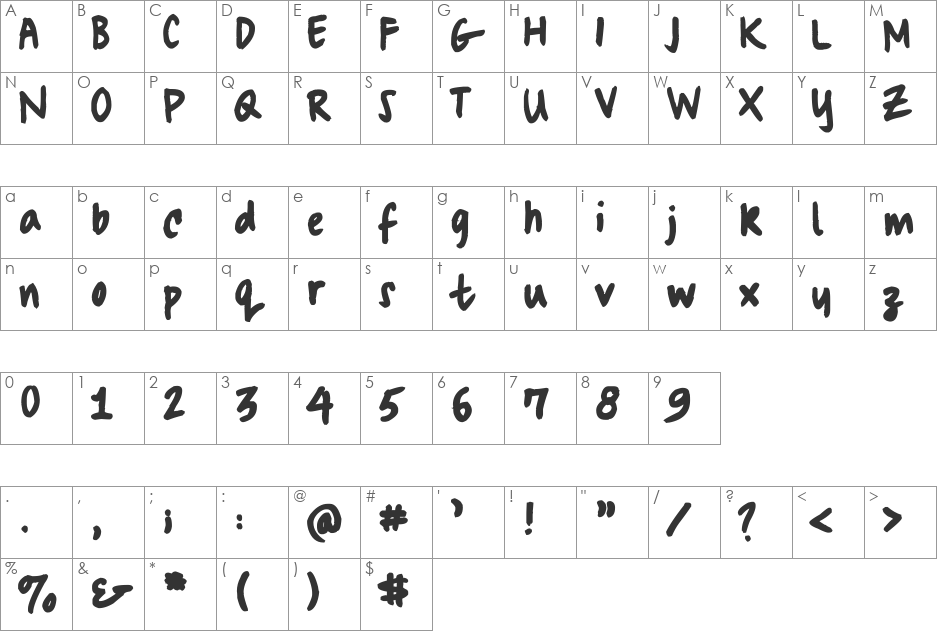 Swagmasta font character map preview