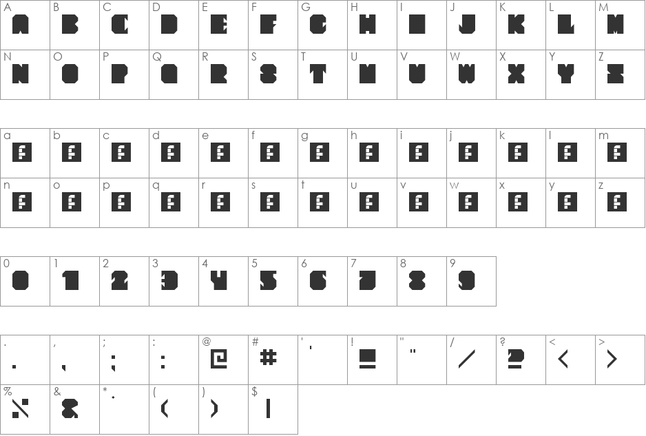 Swedish Furniture font character map preview