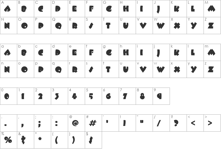 BeeskneesItcPEE font character map preview