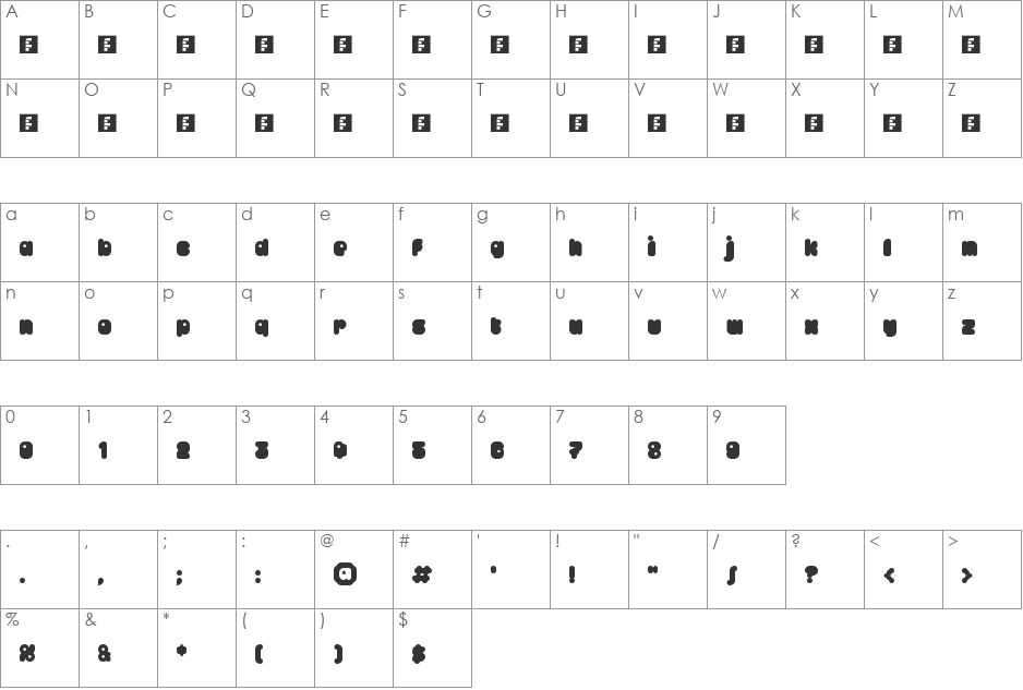 Sweet Henry font character map preview