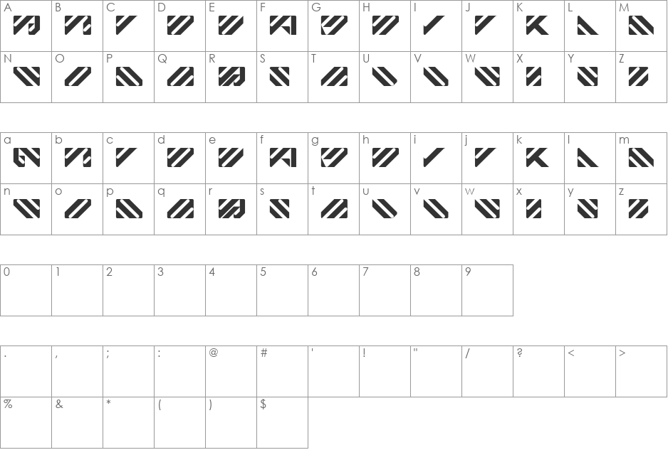 SWEM font character map preview