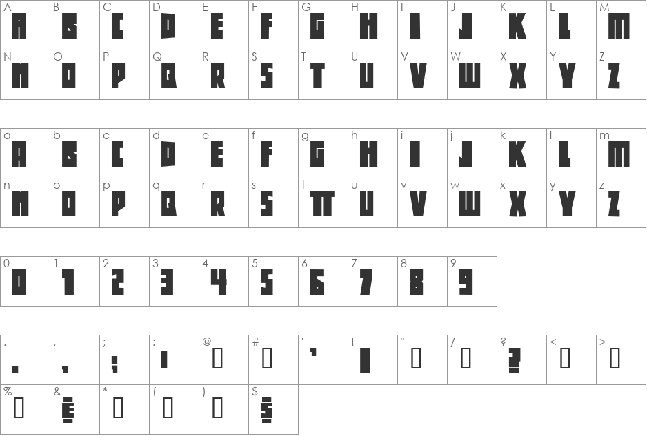 BeethovenRougher font character map preview