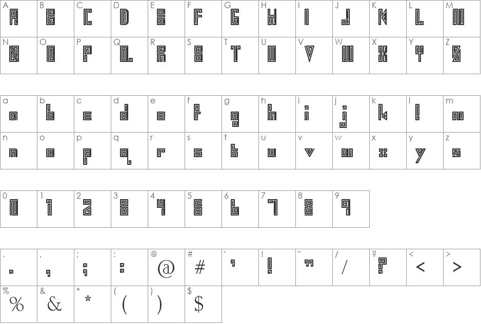 swirl font character map preview