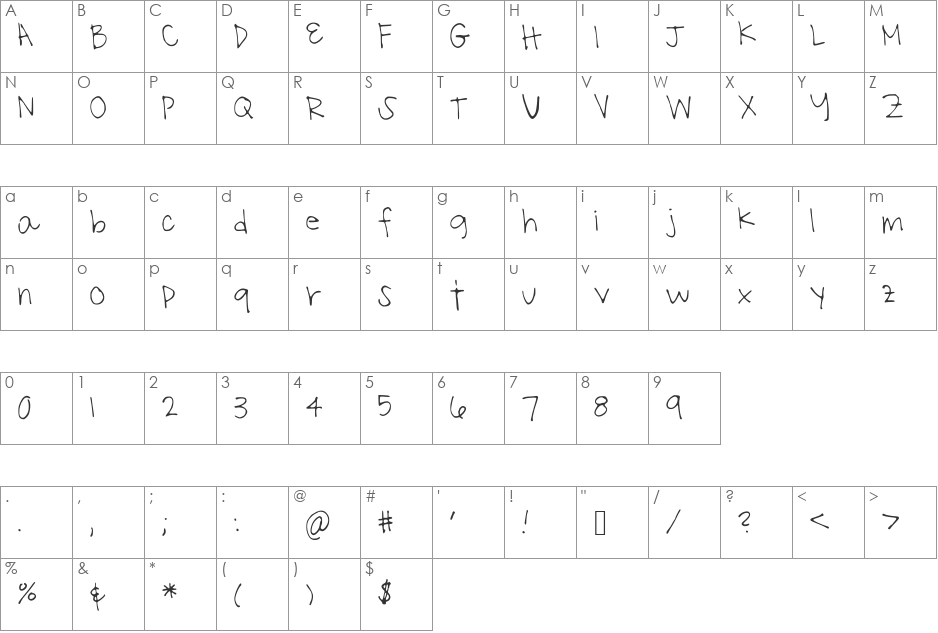 SwordoftheGiant font character map preview