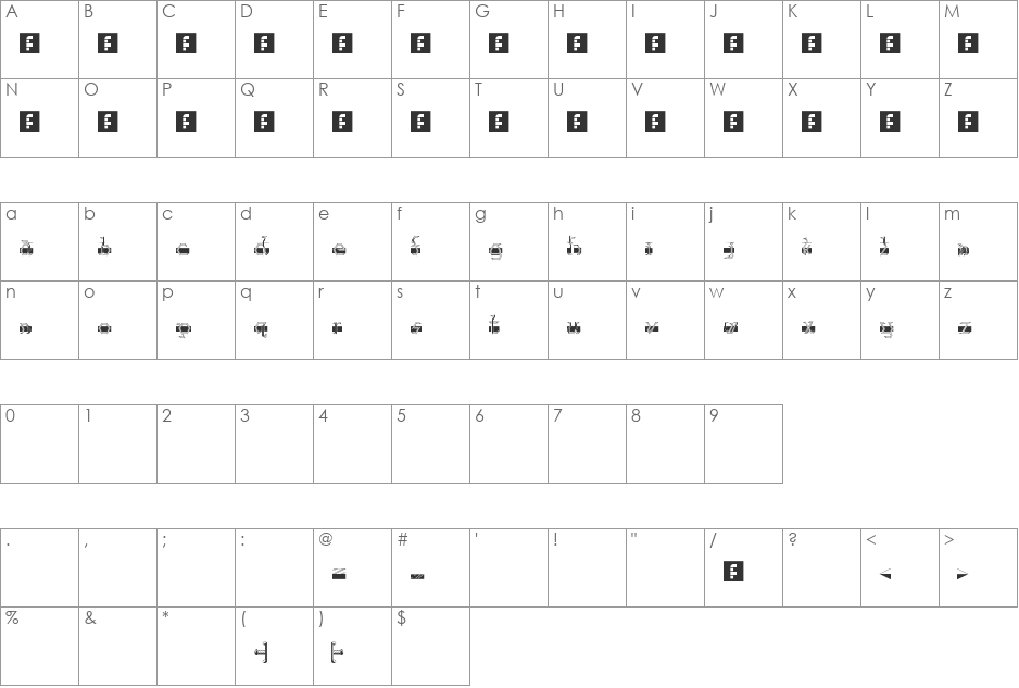 SwordStruct font character map preview
