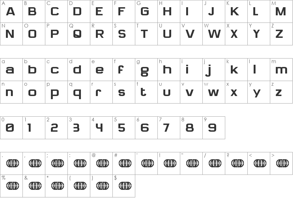 Sylphie DEMO font character map preview