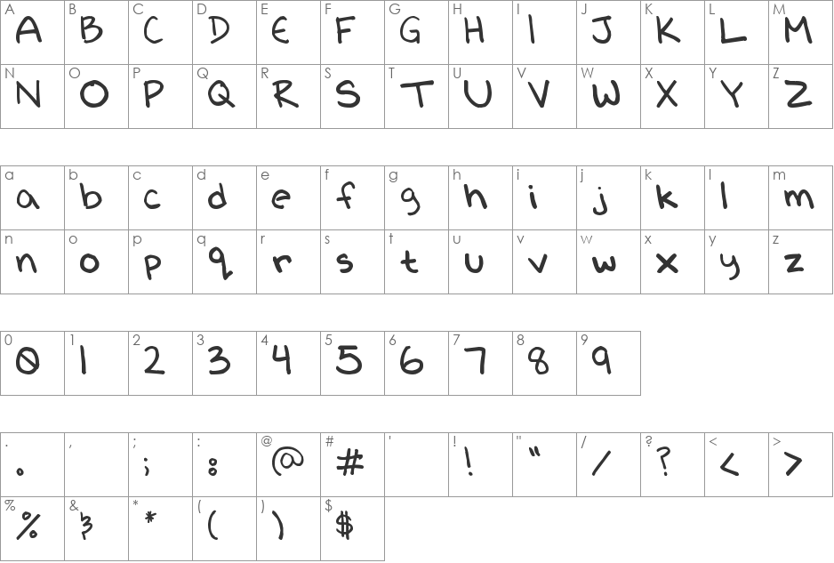 sylvia font character map preview