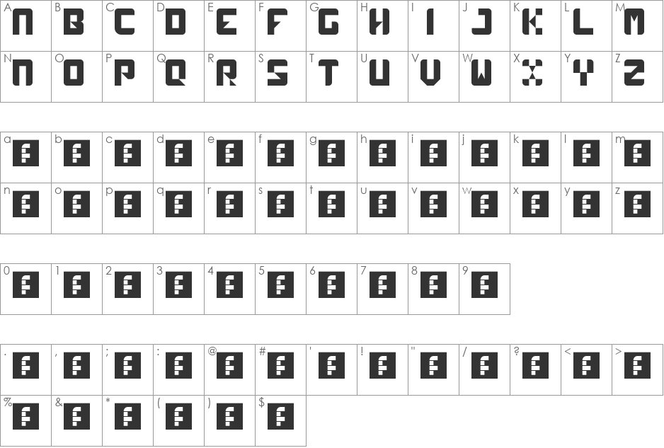 sympul font character map preview