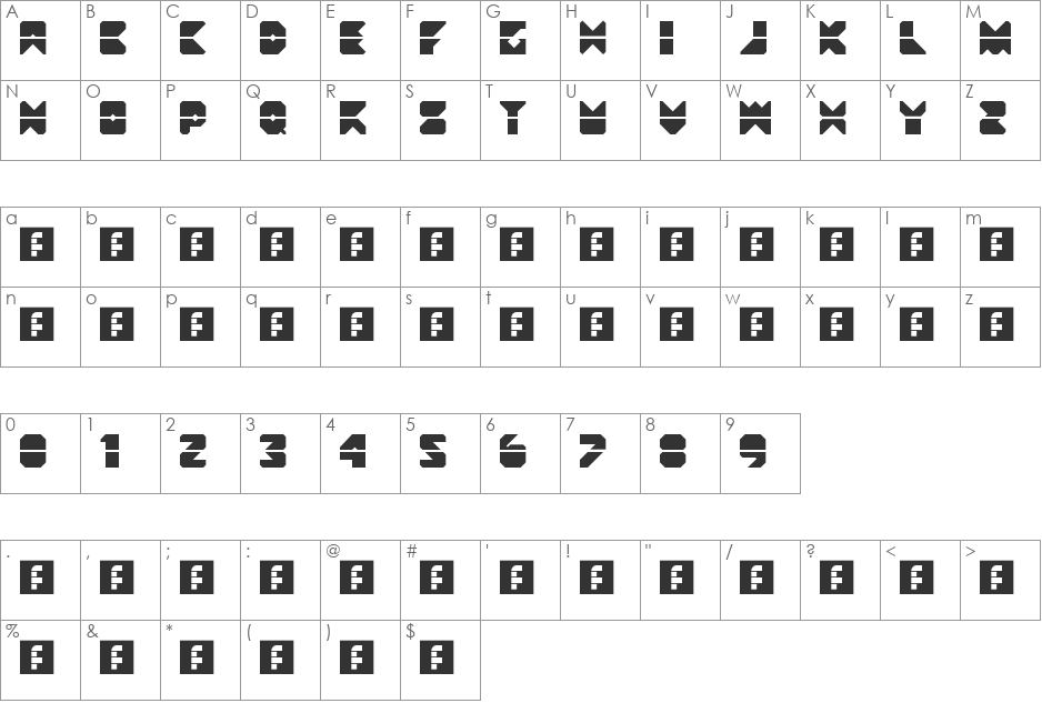 Beginning font character map preview