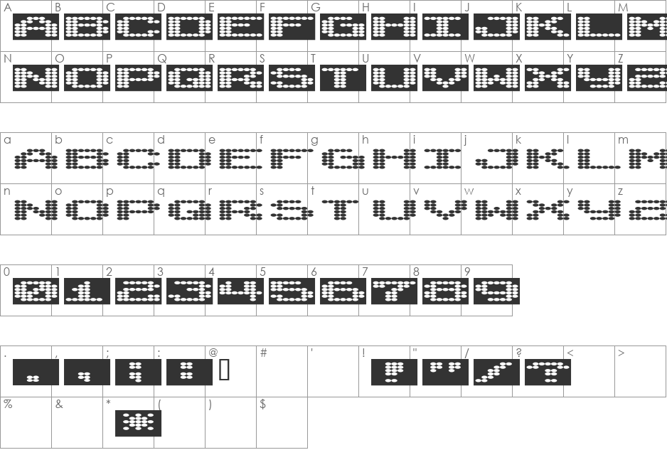 SyntheticSyncronism font character map preview