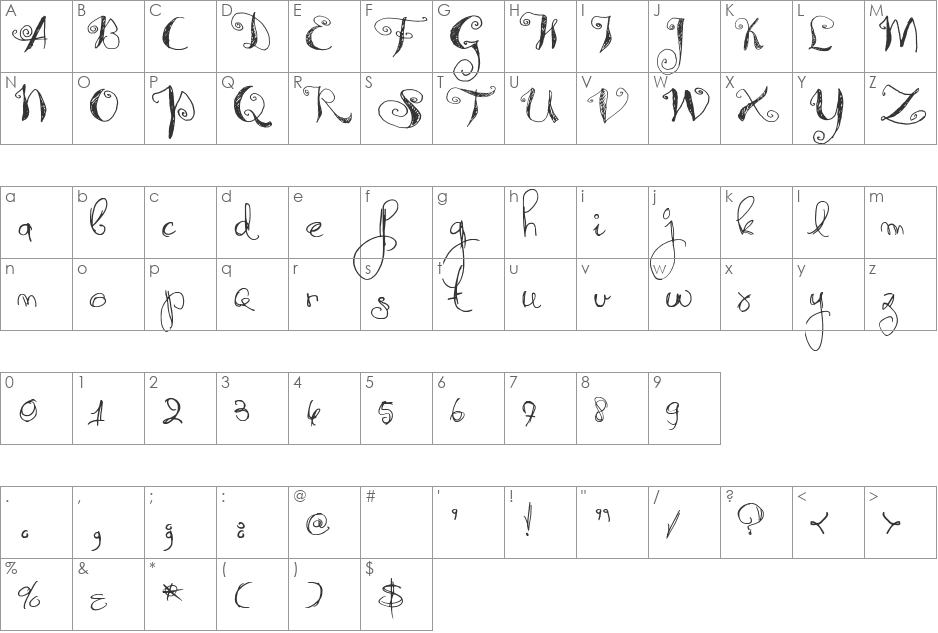 Syphon Spritz font character map preview