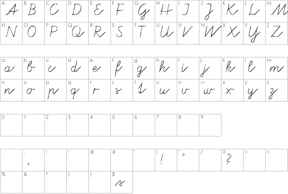 Tafelschrift font character map preview
