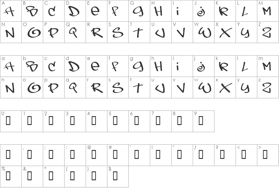 TagsXtreme font character map preview