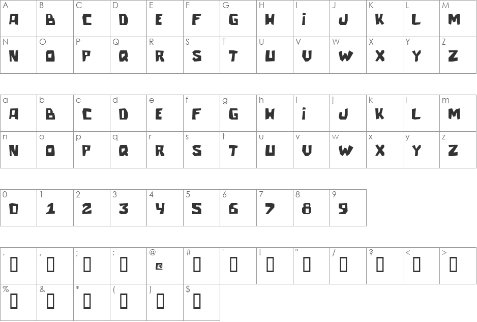 talacha font character map preview