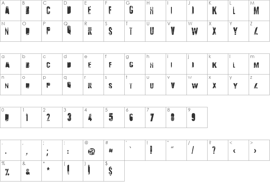 Talvez Assim font character map preview