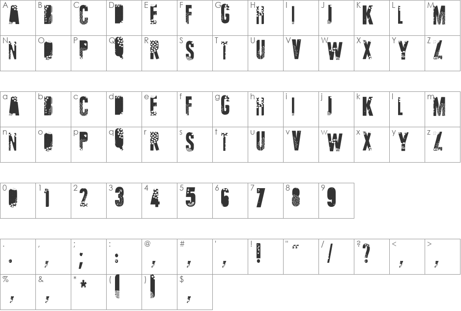 Talvez assim font character map preview
