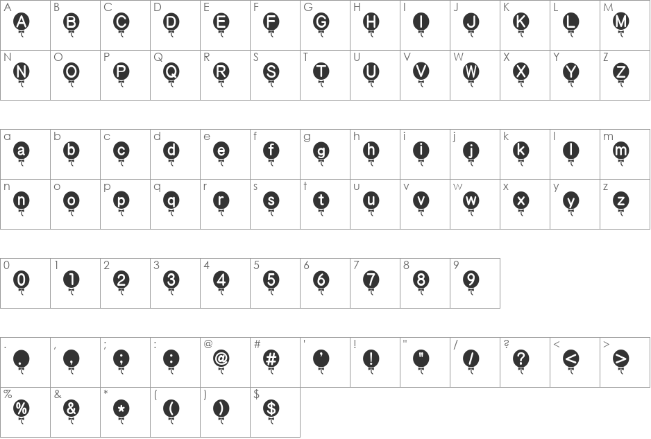 tama baroon vol.2 font character map preview