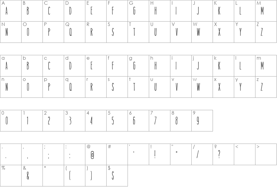 Tamales font character map preview