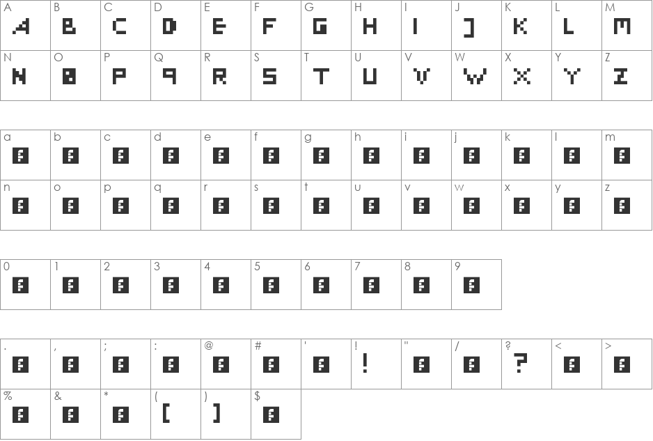 Tamarii font character map preview
