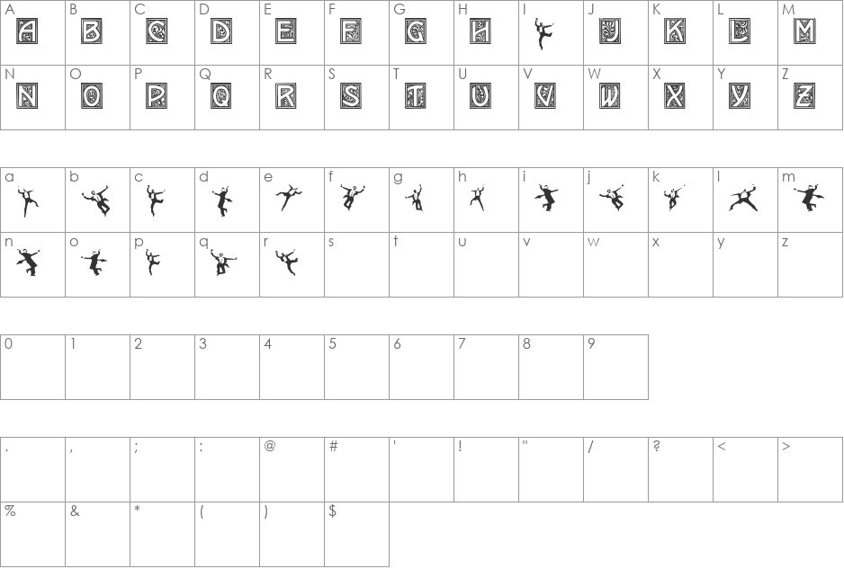 Tango font character map preview