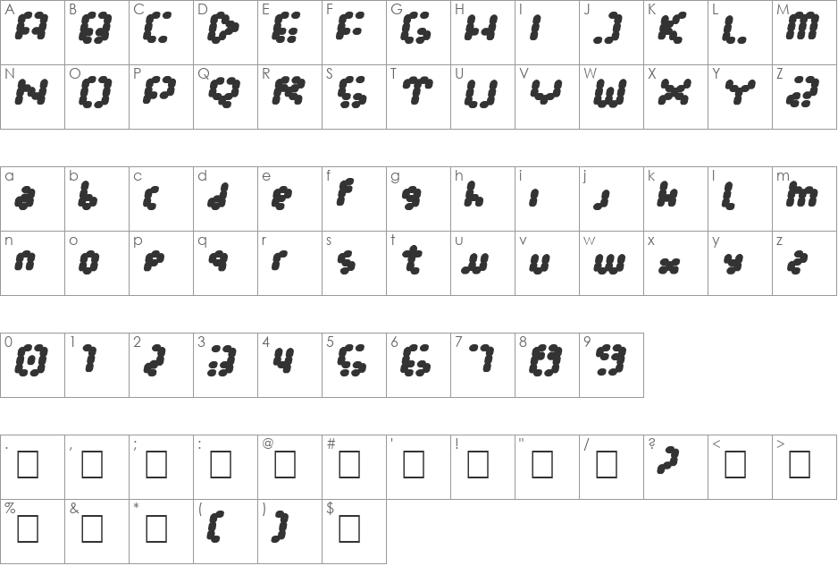 TarmSystem font character map preview