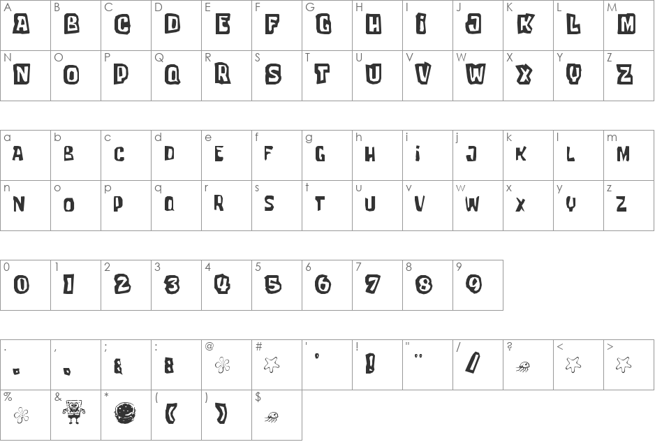 tartarsauce_erc font character map preview