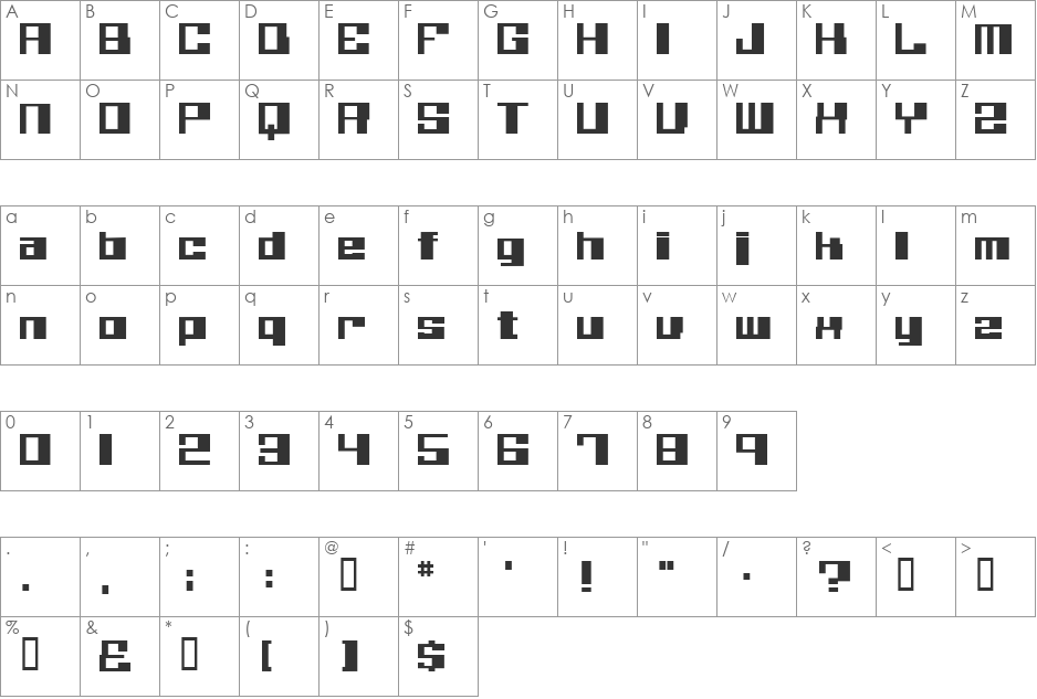 Believer font character map preview