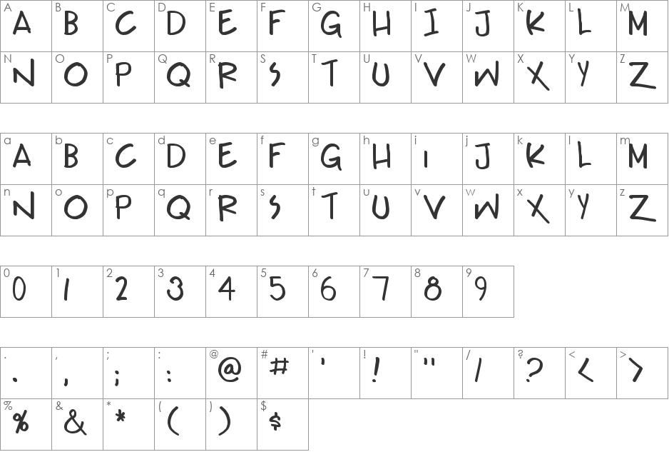 Teabeer Custom font character map preview