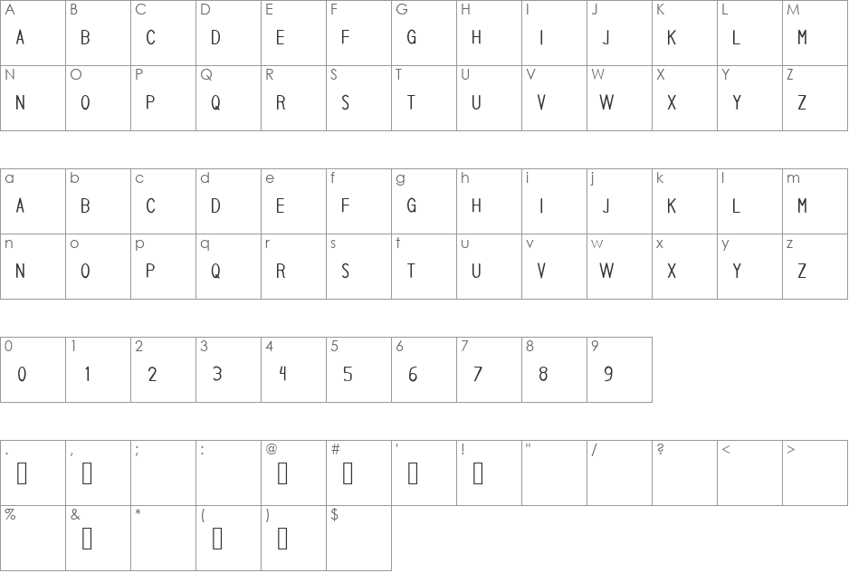 teamaaw font character map preview