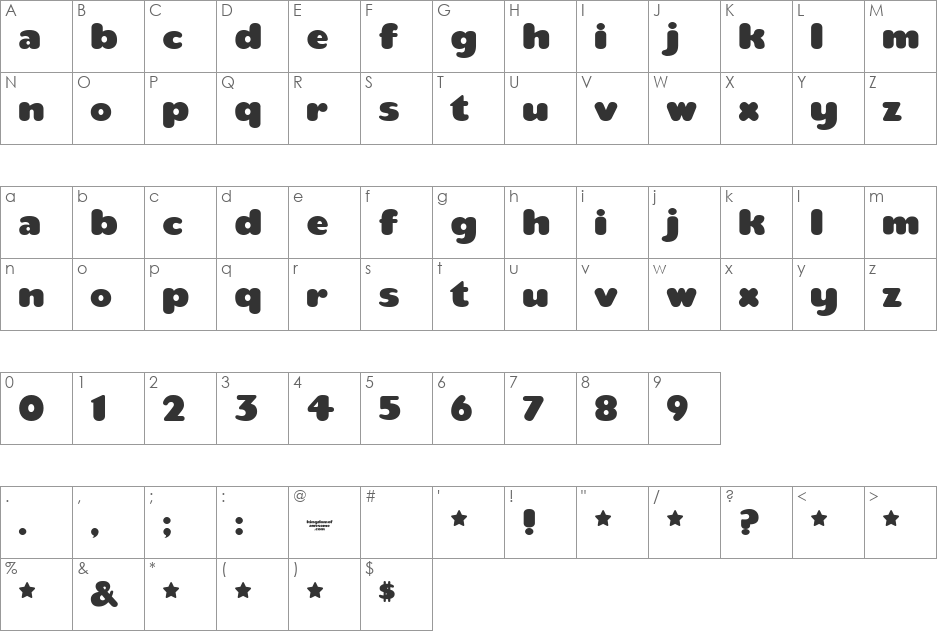 teaspoon font character map preview
