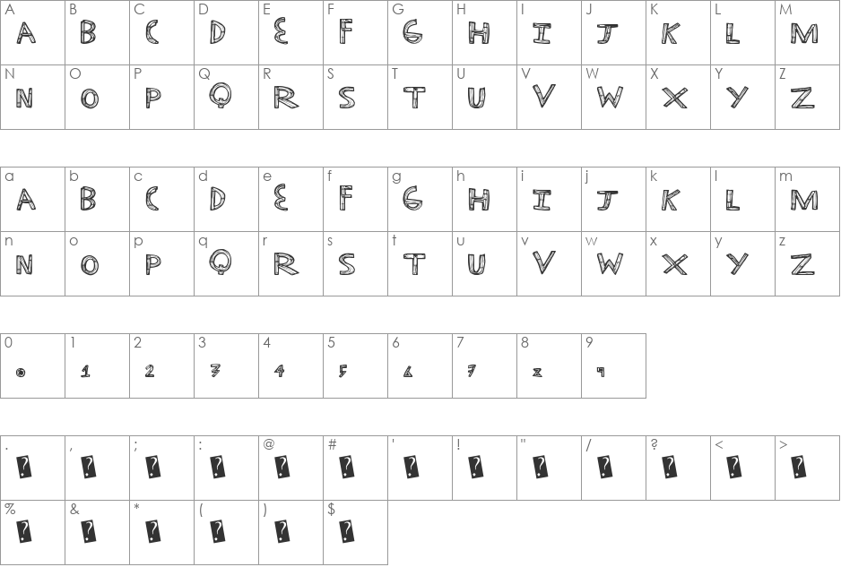 TechHaus font character map preview