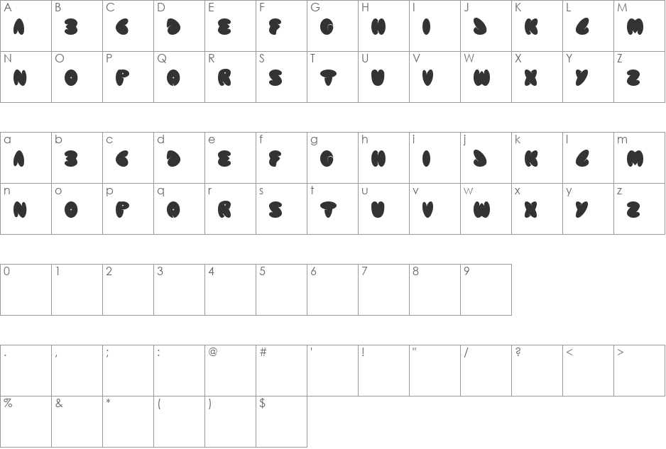 technology font character map preview