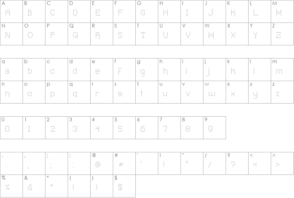 teenage rebel font character map preview